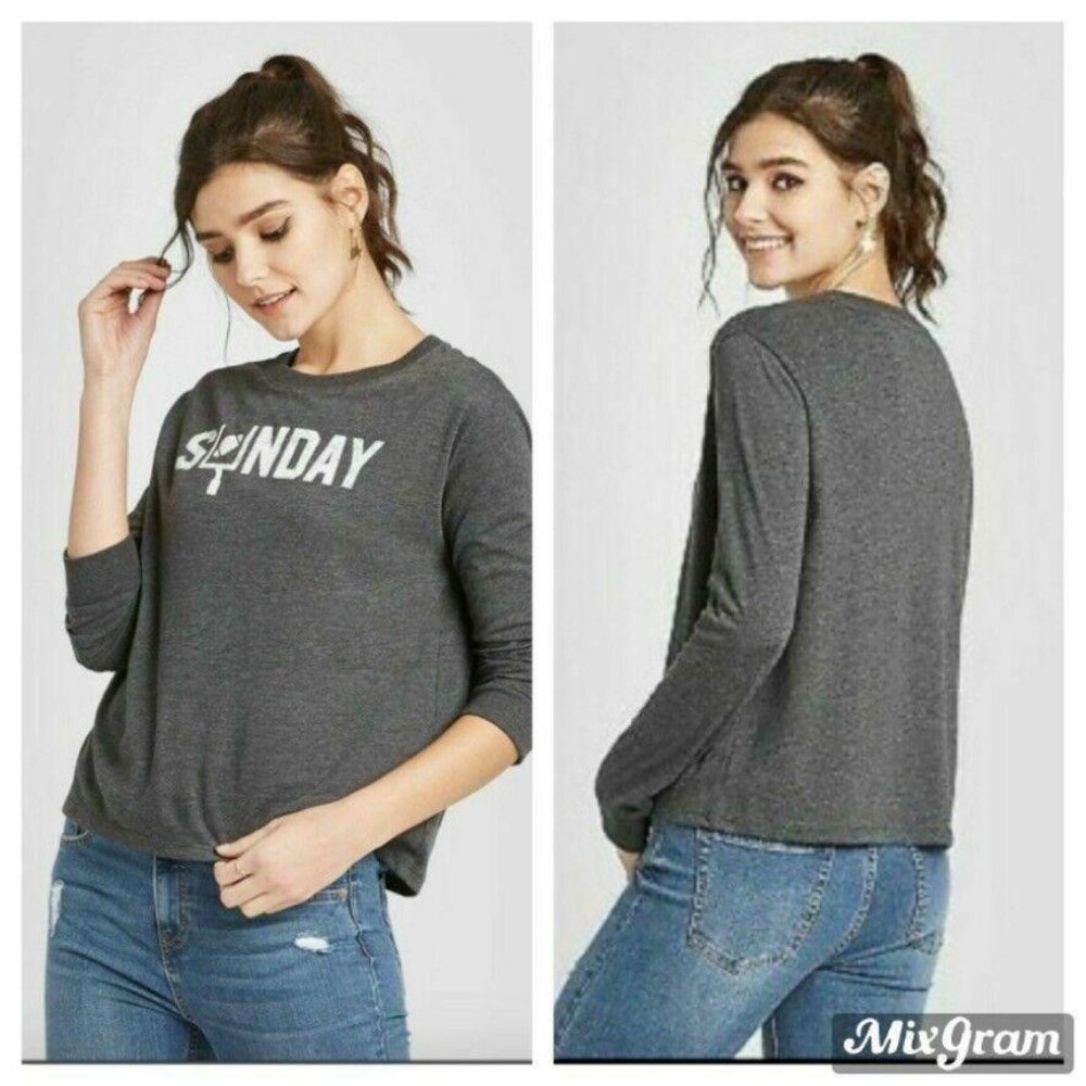 Fifth Sun Long Sleeve Graphic Tee Charcoal Small